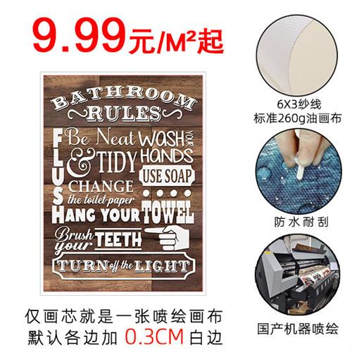SGS工厂简约实木挂画EPSON喷绘油画布画芯跨境无框画客厅装饰画图片