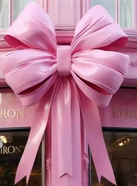 大型蝴蝶结雕塑店铺开业门头装饰品背景墙网红打卡壁挂玻璃钢摆件