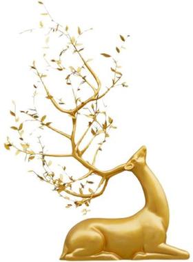 不锈钢镂空梅花鹿雕塑长角鹿摆件酒店大堂售楼处足浴艺术装饰美陈