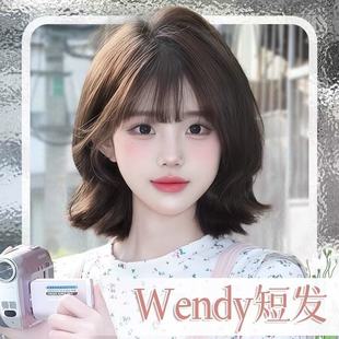 程銘假發(fā)女短發(fā)冷棕色仿真lolita自然甜美可愛(ài)甜酷減齡短發(fā)全頭套