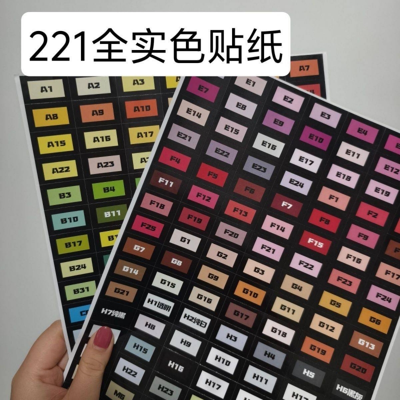 拼豆色号贴分类收纳不干胶实用DIY豆子防水彩色标签贴画便携贴纸