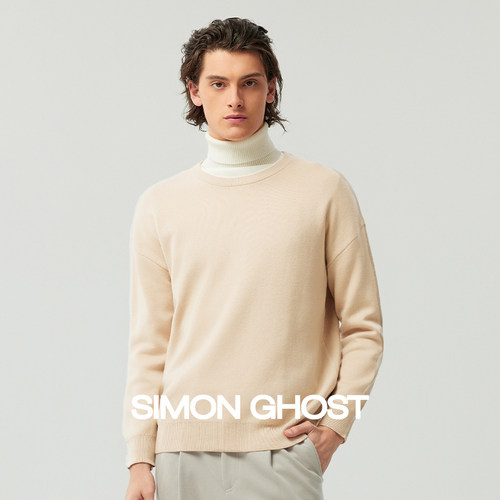 杏色毛衣SIMONGHOST圆领