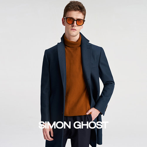 男士大衣中长款进口面料毛呢外套