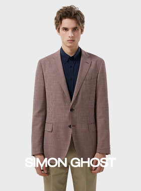 SIMON GHOST西服外套男意大利CERRUTI 1881面料纯羊毛红色单西