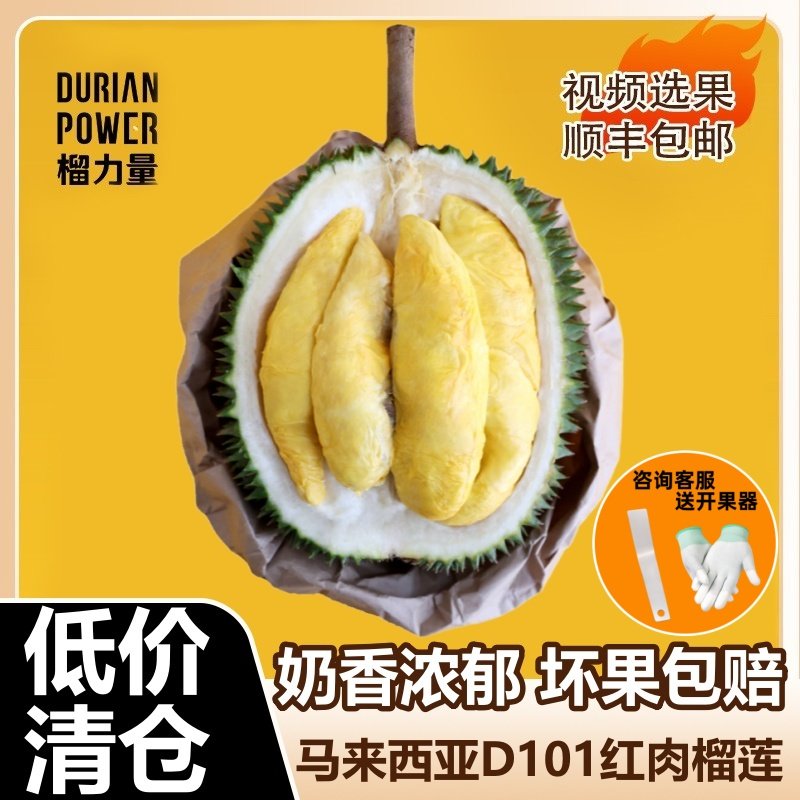榴力量红肉王榴莲正品马来西亚进口D101液氮冷冻新鲜整果顺丰包邮,水产肉类/新鲜蔬果/熟食,榴莲,淘宝优惠券,粉丝福利购,淘宝优惠卷