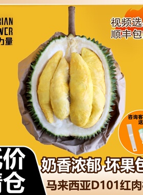榴力量红肉王榴莲正品马来西亚进口D101液氮冷冻新鲜整果顺丰包邮
