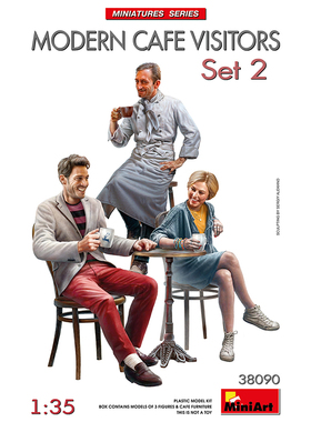 天易模型 MINIART拼装模型 38090 1/35 现代咖啡馆客人套装2