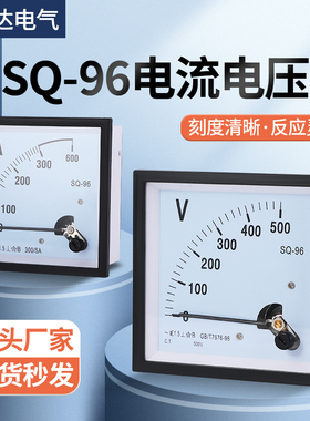 SQ-96指针交流电流表10a 50a 200/5电压表500V dh96 cp96直流75mv