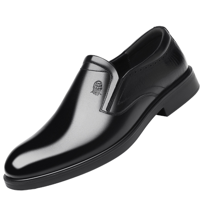 老人头舒适透气真皮正装皮鞋男