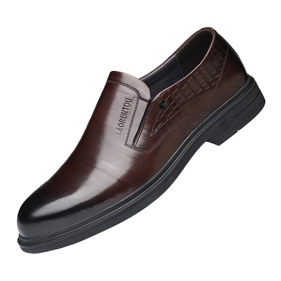 老人头皮鞋男真皮商务纯手工婚鞋