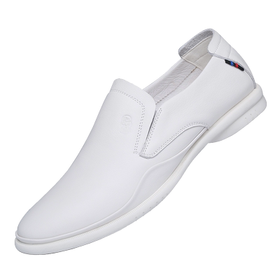 老人头小白鞋休闲真皮软底透气