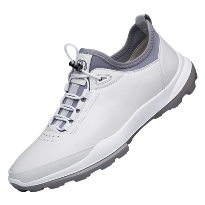 老人头运动休闲透气白皮鞋