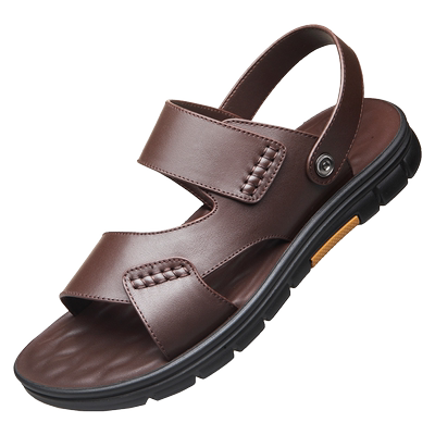 老人头真皮凉鞋男软皮软底防滑