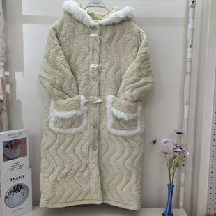 香蜜闺秀24403169女士三层加厚夹棉长款 卡通可爱学生加绒保暖防寒