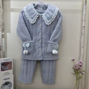 香蜜闺秀25403075女士加绒加厚保暖家居服套装 睡衣可外穿 秋冬款