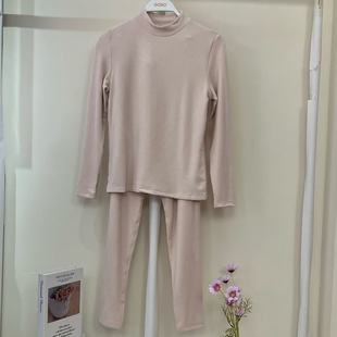 香蜜闺秀高领24405010女士蚕丝羊毛暖绒圆领套装 秋衣 抗菌抗静电款