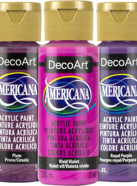 紫色星空色系套装美国DecoArt原装进口石膏彩绘画布艺da丙烯颜料