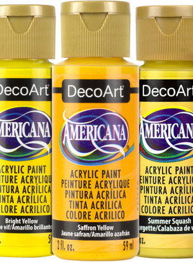黄色系列美国DecoArt原装进口石膏蜡烛美术儿童绘画墙绘丙烯颜料