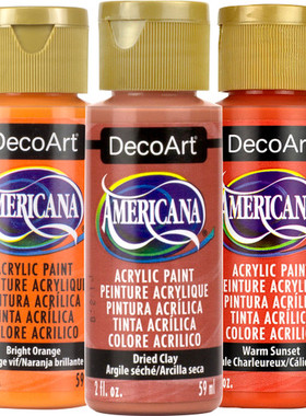 橙色系美国DecoArt原装进口儿童无毒环保da香薰石膏丙烯颜料