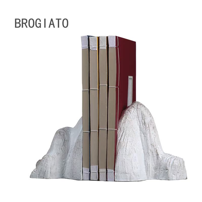 BROGIATO 现代新中式古典山峰书挡摆件 样板房家居客厅书房软装饰