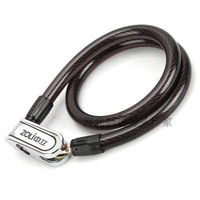 中立山地自行车锁84330单车锁具圈锁防盗钢丝锁钢缆长0.8米