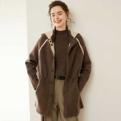 重磅新款加厚女100%纯山羊绒开衫