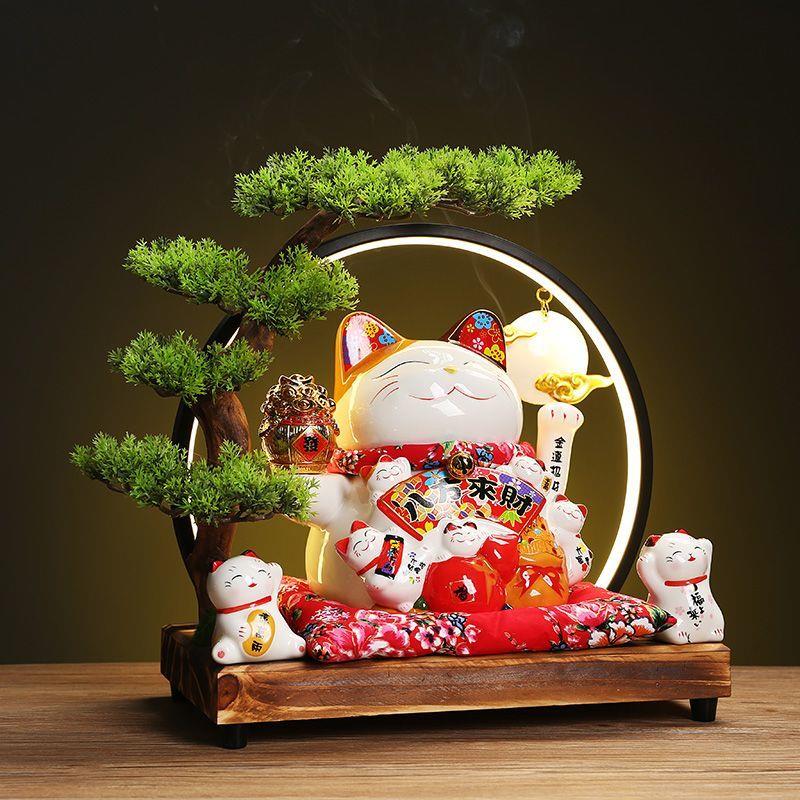 创意自动招手摇手招财猫摆件家居客厅收银台装饰礼品店铺开业送礼