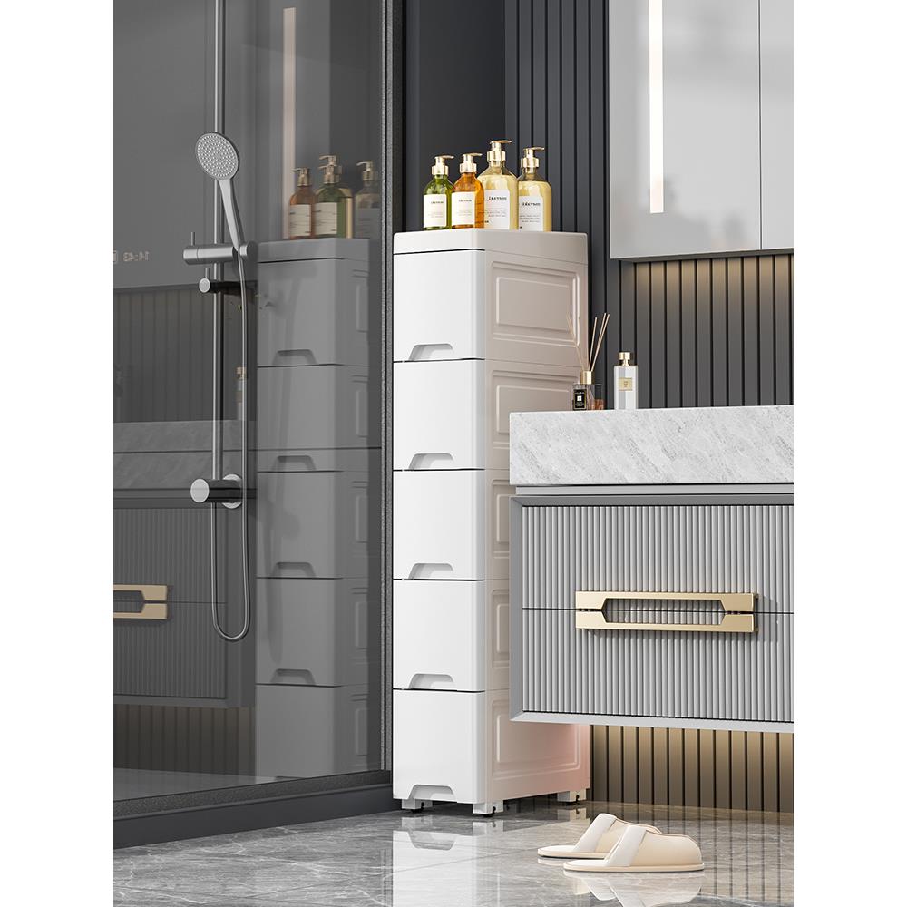 13.7CM夹缝收纳柜侧面深30CM浅柜浴室缝隙窄柜子卫生间储物置物架