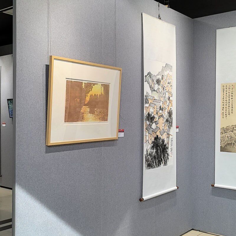 速发无缝书画展板美术馆摄影作品展架移动展墙画展展示宣传板