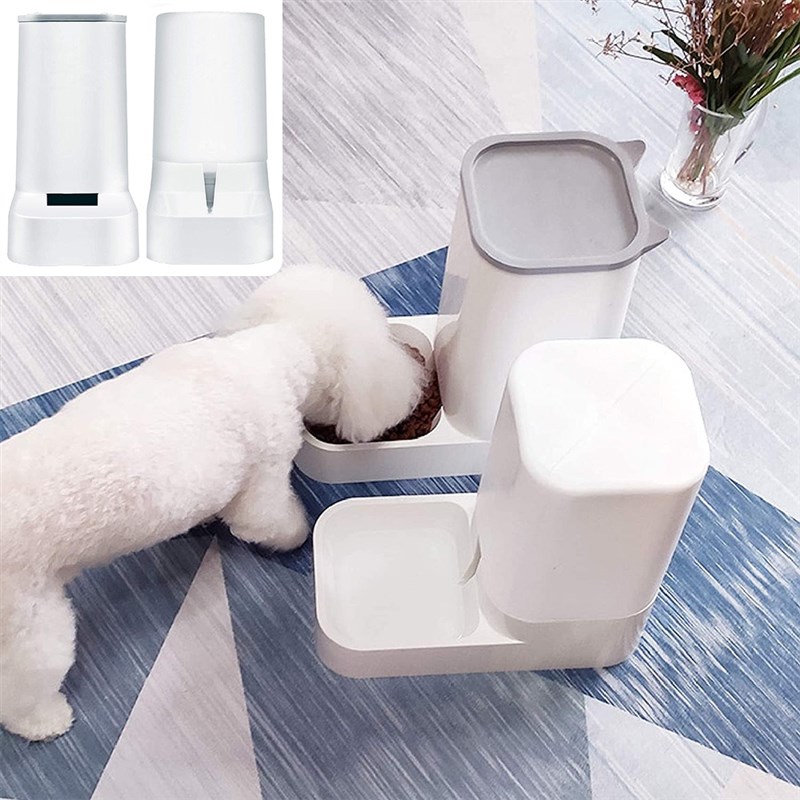 速发.  et Dog  Aumat Feeder Plast SetyPFeedig Bowl