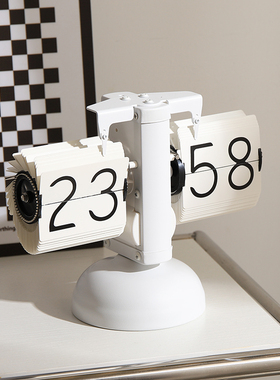 速发自动翻台时钟钟表机械日历创意玄关摆件表摆页式复饰居品好物