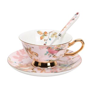 速发欧式搅奢骨瓷咖啡杯碟创拌家用办公室酒店高档餐厅轻意杯描金