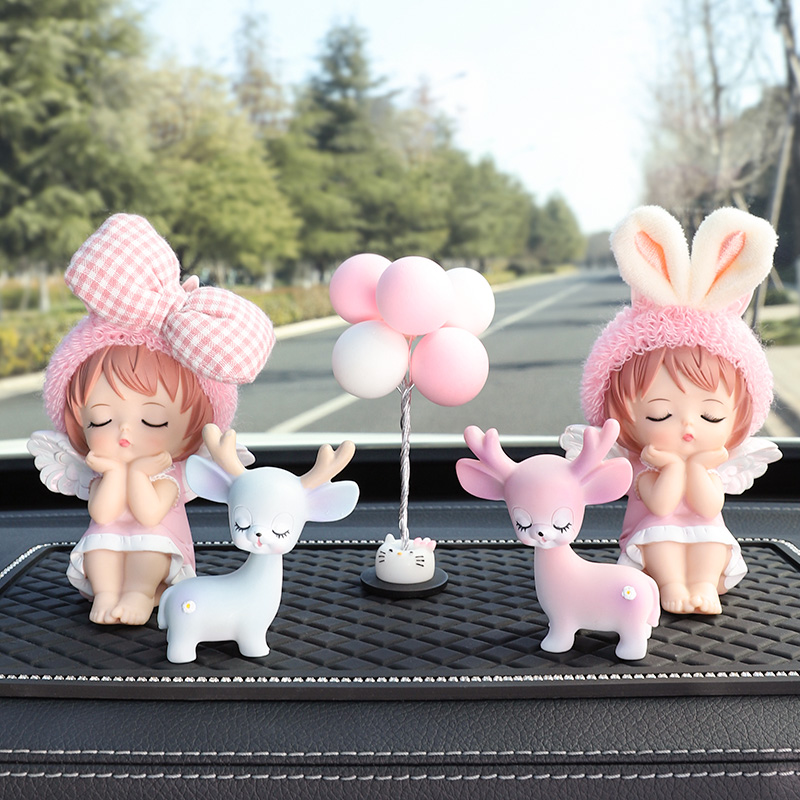 速发汽车摆台车用饰品车车创意可爱安妮小鹿内载装饰中控件用品神