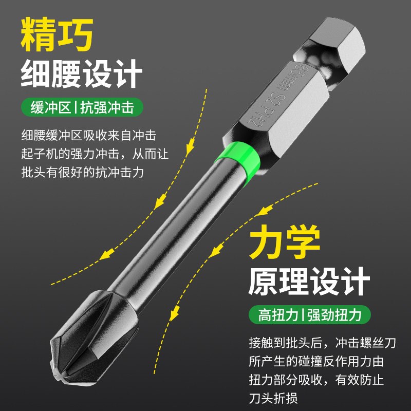 速发十字批头防滑强磁加长电钻起子机批头电动内六角批头抗冲击l2
