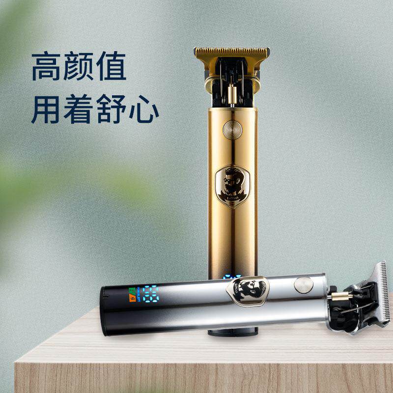 速发厂家跨02新款新款2境头动理髲器数显充电覆古雕刻油电电推剪