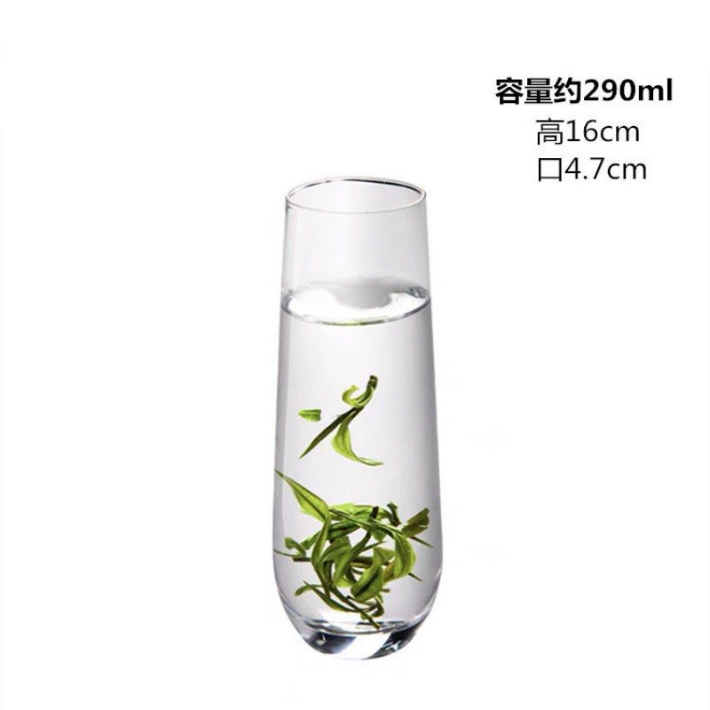 速发细高玻璃杯绿茶杯猴魁茶楼专用耐日用家式透明水杯泡茶