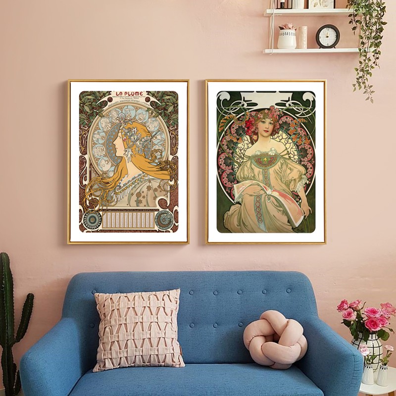 速发穆夏黄道十二宫装饰画发新北厅卧室沙清背景墙挂画餐厅