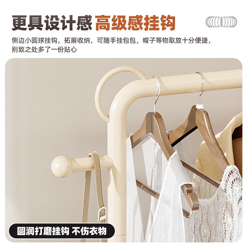 速发卧室落地挂衣架可移动入户转角小型衣架挂衣服裤子挂包架子衣