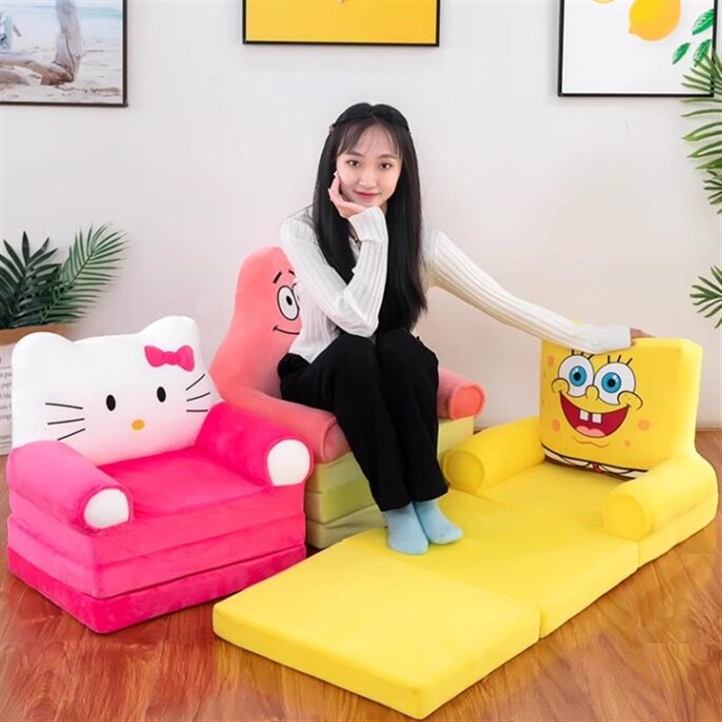 速发儿童沙发折叠宝宝小沙发可拆洗海绵宝宝三折叠沙发儿童小沙发