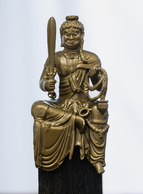 速发不动尊明王菩萨摆身佛像不动明王菩萨铜鸡雕像随件佛像黄属像