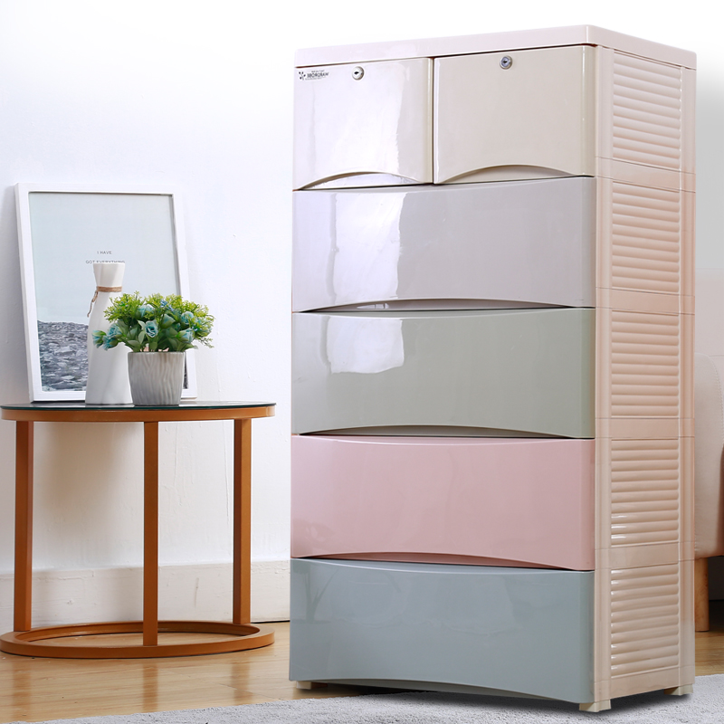 速发m0-65c6加厚5层收物柜抽屉式塑料宝宝衣柜层儿童玩具储纳整理