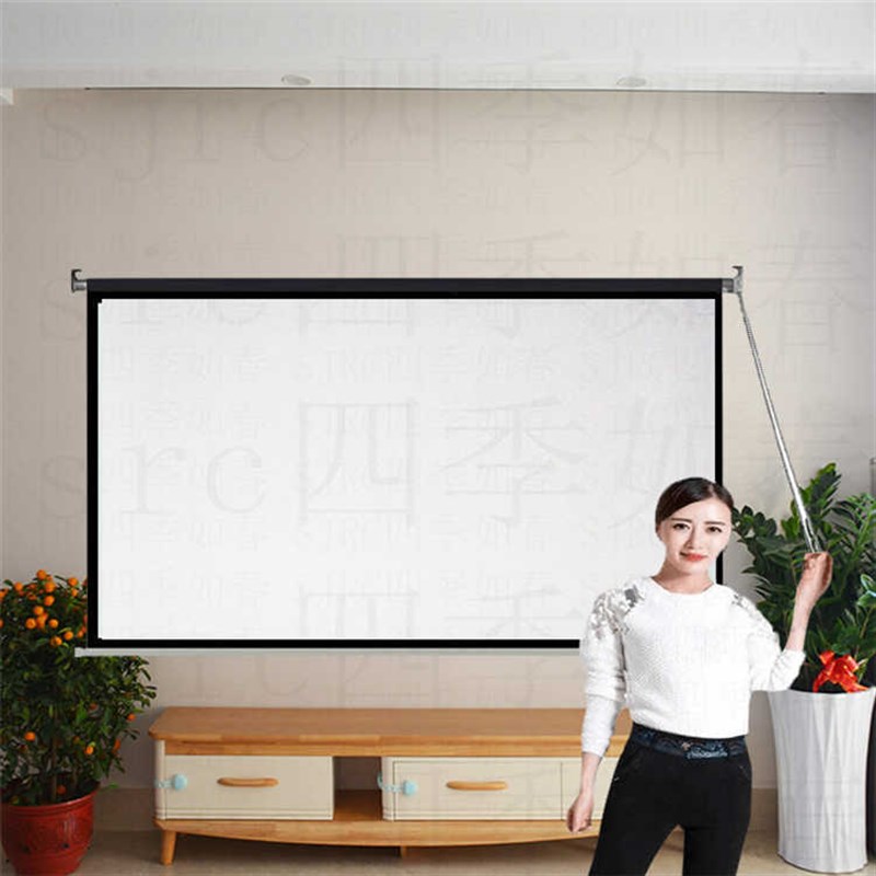 速发高清手拉幕布屏幕布投影简用家易幕布投影幕布家用投影布幕