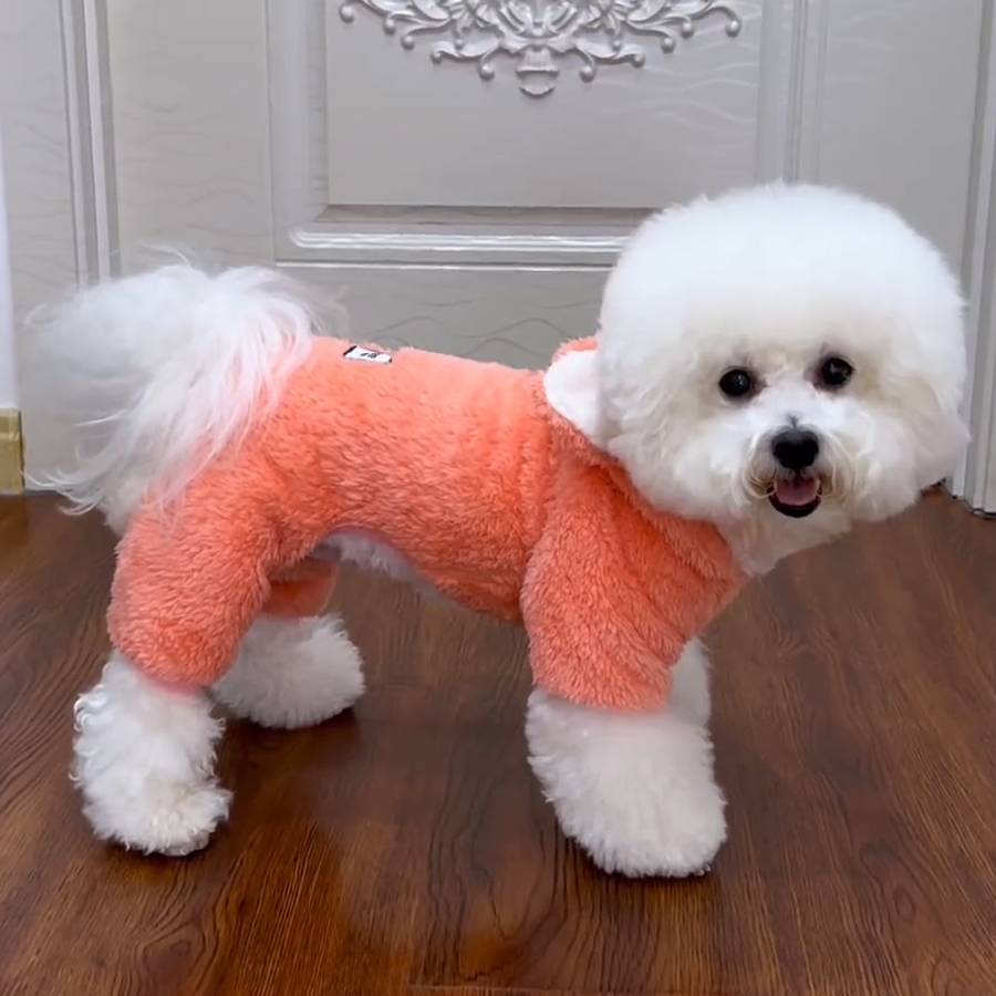 速发2024新款衣脚春秋款犬型小泰迪比熊耳朵连帽四服卫衣