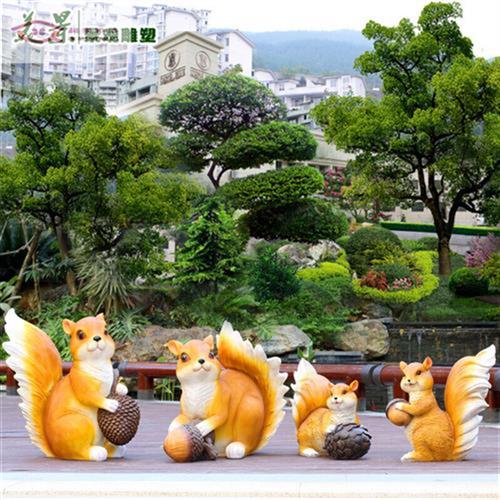 速发外花园摆件动物松鼠雕塑园林庭院树上草坪装饰挂件景观小品 Z