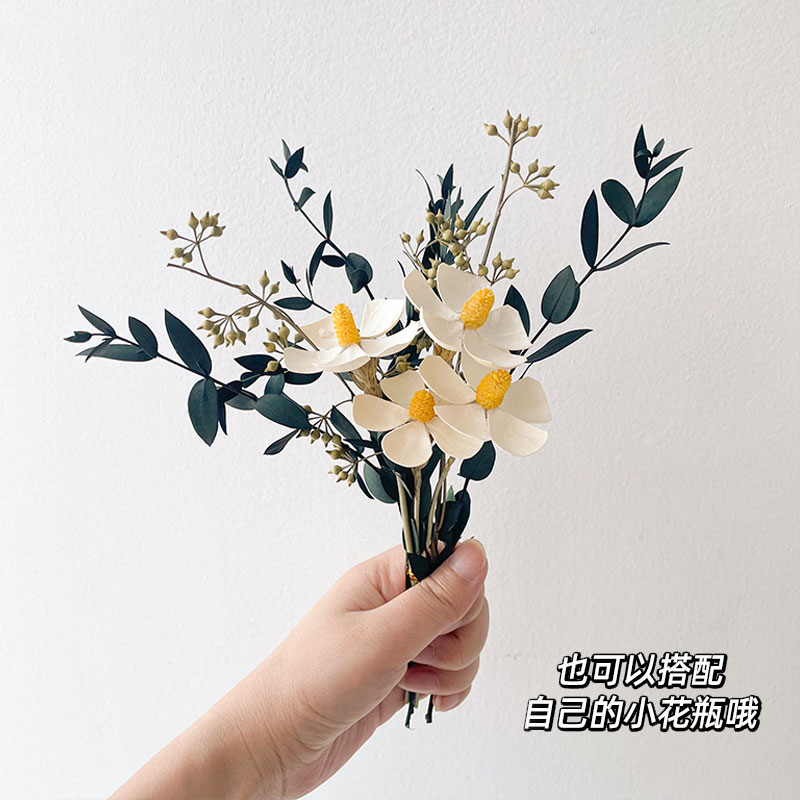 速发厅花小花束客干摆设真花风饰尤加利叶卧室装干品摆件