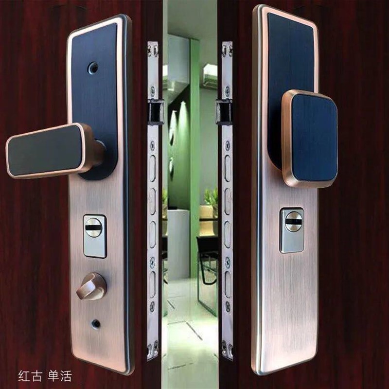 速发新款简约防盗门把手通用型家用入户门拉手锁电子锁门把手