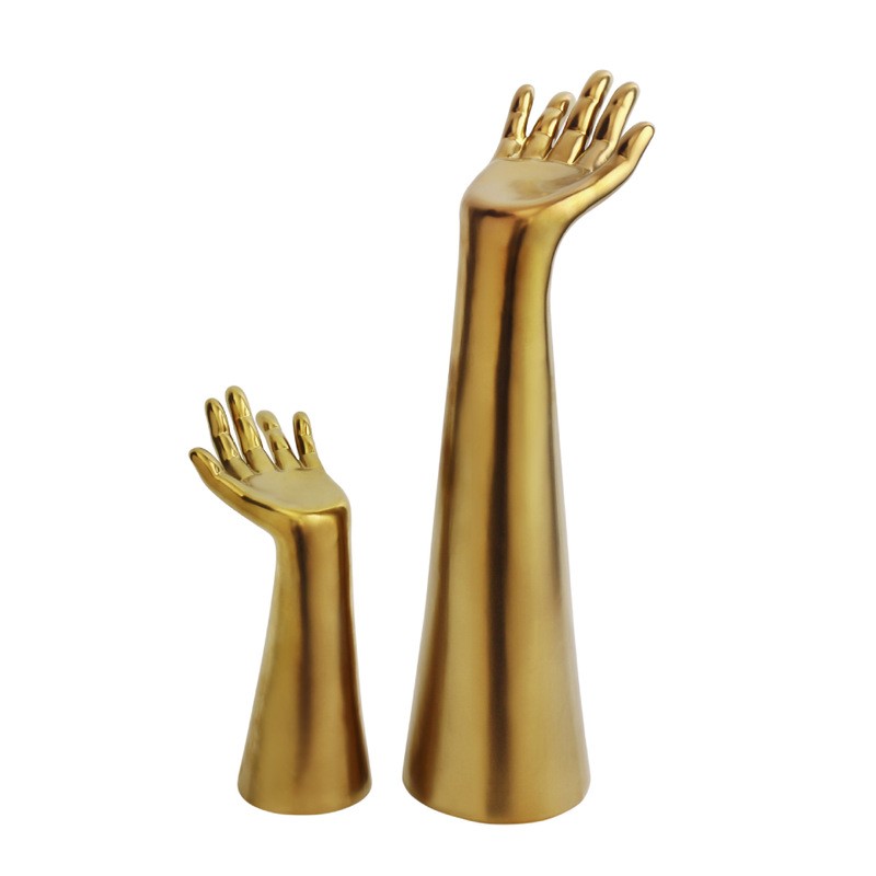 速发创意家居装饰摆件金色白板手臂工艺品样色房书房玄关陶装瓷饰