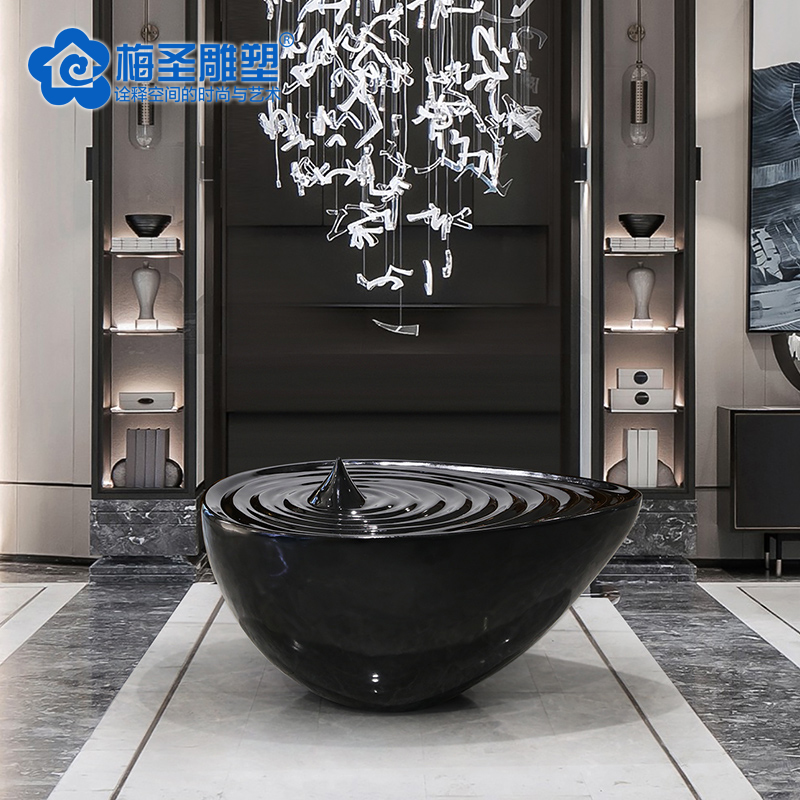 速发酒件大术创意水滴落地雕塑摆店售楼部大厅大型玻璃钢艺堂装饰