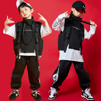 速发幼儿街舞表演服潮童hiphop架子鼓小z生男爵士舞嘻哈jaz学出演