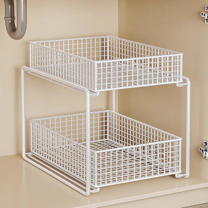 速发浴室橱柜手架层下水槽置物架卫生间可抽拉收纳架洗漱洗分台储